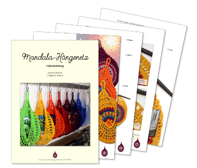 Titelbild und ein paar Seiten aus dem eBook "Mandala-Hängenetz"